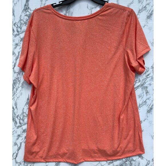 Athletic Works Womens V-Neck Shirt XXXL (22) Orange Heather Recycled Polyester - Picture 2 of 4